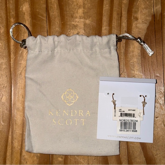 NWT Kendra Scott “Lee” Rose Gold Drop Earrings in Iridescent Drusy (Nordstrom) - Picture 3 of 5